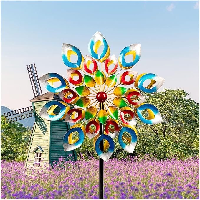 Metal Wind Spinner, 84 inch Large Outdoor Wind Spinners for Yard and Garden, Colorful Decor, Gift for Family Friends