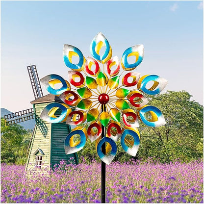 Metal Wind Spinner, 84 inch Large Outdoor Wind Spinners for Yard and Garden, Colorful Decor, Gift for Family Friends