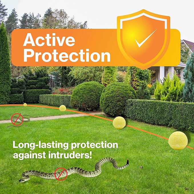 15 Pack Snake Repellent Balls for Yard – Natural Snake Away Repellent, Pet & Plant Safe, Indoor Outdoor Snake Deterrent for Lawn, Garden, Camping, Sheds, RVs, Basements – Long Lasting Protection