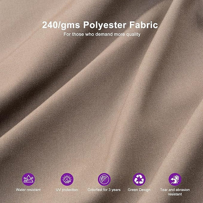 PURPLE LEAF 10' x 13' Cantilever Patio Umbrella Outdoor Umbrella with 330lbs Base Large Rectangular Windproof Offset Umbrella for Pool Deck Garden, Ash Mocha