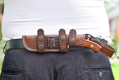 Bushcraft knife, Hunting Knife with Sheath, Belt Knife with Rosewood Handle, High Carbon Steel Blade Knife (Beast)