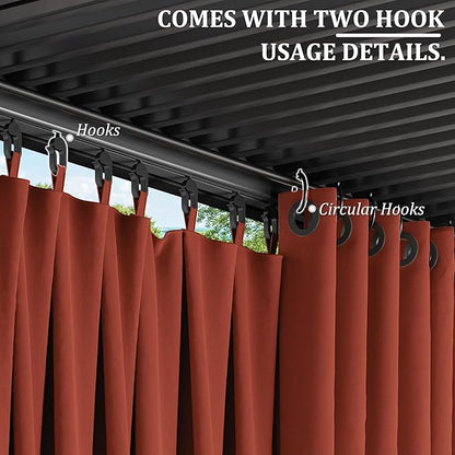 Gazebo Universal Replacement Privacy Curtain,12'×14' Gazebo Outdoor Waterproof Curtains, 4-Panels Sidewall Curtains with Double Zipper for Patio Canopy, Garden and Backyard (Curtain Only)