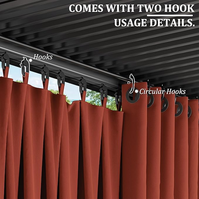 Gazebo Universal Replacement Privacy Curtain,10'×10' Gazebo Outdoor Waterproof Curtains, 4-Panels Sidewall Curtains with Double Zipper for Patio Canopy, Garden and Backyard (Curtain Only)