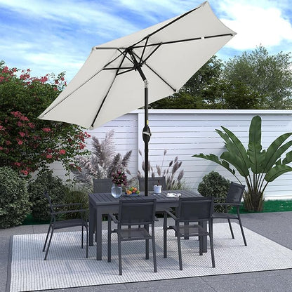 SUNVIVI OUTDOOR Outdoor Patio Umbrella, Patio Umbrella, Market Umbrella, Large Outdoor Umbrella, Metal Pole Umbrella with Push Button Tilt and Crank, Polyester Canopy