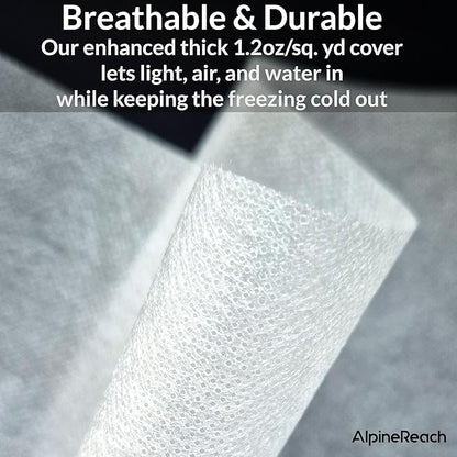 AlpineReach Plant Covers Frost & Sun Protection 10 x 30 ft - Thick 1.2 oz/yd² Freeze Blanket to Low 28 °F Temperatures Floating Row, Garden Fabric Material, Protect in Winter Cold, Gardening Down