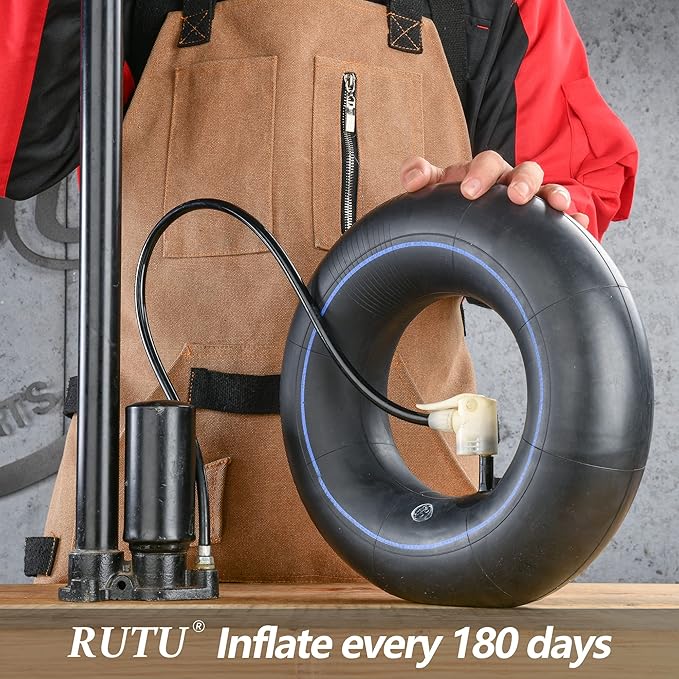 RUTU 4.00-6 Tube 4.10/3.50-6 Heavy Duty Inner Tube with TR13 Straight Valve Stem Replacement for Go Kart Wheelbarrow ATV Lawn Mower Hand Truck Snow Blowers Gorilla Cart 2 Pack