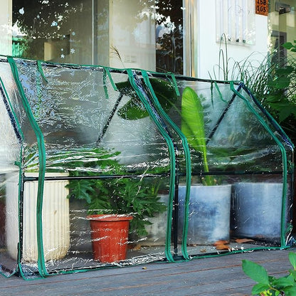Gardzen Mini Greenhouse Heavy Duty Portable Green House, Clear Tent Small Greenhouse for Indoor Outdoor Plants 71.7”(L) x36.2”(W) x42.5”(H)
