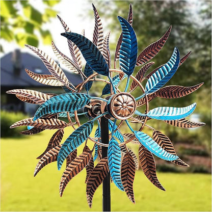 Large Outdoor Metal Wind Spinner,Two-Way Wind Sculptures,360 Degrees Kinetic Wind Spinners Yard Art Decor for Patio, Lawn & Garden 63 * 13.4 Inches