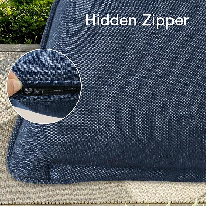 Sunbrella Decorative Outdoor Water Repellent Throw Pillows with Inserts, Set of 4, 16" x16" Pillows for Patio, Backyard, Bed, Couch, and Patio Furniture, Specrtum Indigo