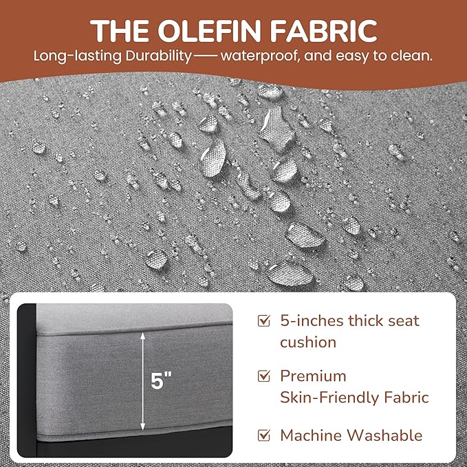 Solaste Aluminum Patio Furniture Set with Fire Pit Table, 5 Piece Metal Outdoor Furniture with Water-Resistant Cushions, Modern Patio Conversation Set for Balcony, Front Porch, and Backyard, Black