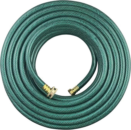 PVC Garden Hose 1/2 Inch Green Heavy Duty Water Hose with Solid Brass Fittings,No Leaking, Flexible,for outdoors,Lawns,Patio (75 FT, Green, Brass Fittings)