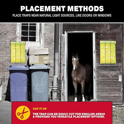 Catchmaster Giant Fly Glue Trap 1-Pack 30 Feet Each, Adhesive Fly Traps Outdoor, Sticky Bug Catcher, Bulk Flying Insect Paper Roll, Pest Control for Garage, Barn, Greenhouse & Garbage Room