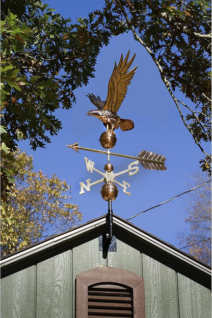 Good Directions Polished Copper Eagle Weathervane – Decorative Rooftop Accent for Barns, Homes, Sheds, and Cupolas – Durable & Handcrafted