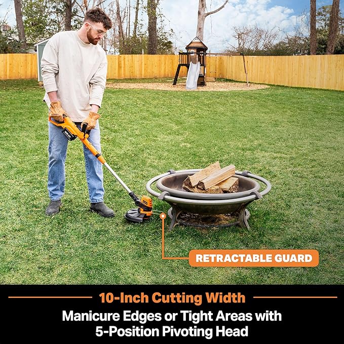 LawnMaster CLGT2410S 24V 10" Cordless String Trimmer Weed Eater 2.0AH Battery & Charger Included