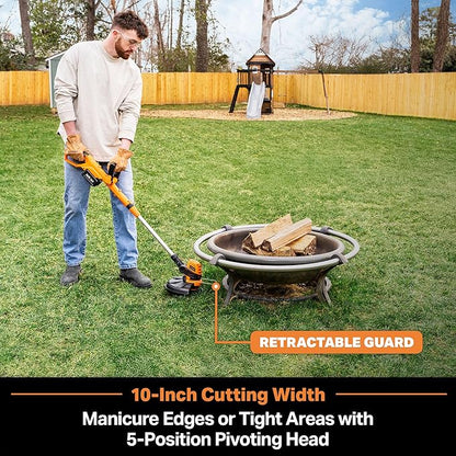 LawnMaster CLGT2410S 24V 10" Cordless String Trimmer Weed Eater 2.0AH Battery & Charger Included