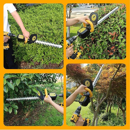 RENYU Portable Hedge Trimmer, 22 Inch Bush Trimmer Drill, 2.5 Inch Cut Capacity for Lawns, Hedges, Electric Hand Drill Not Included