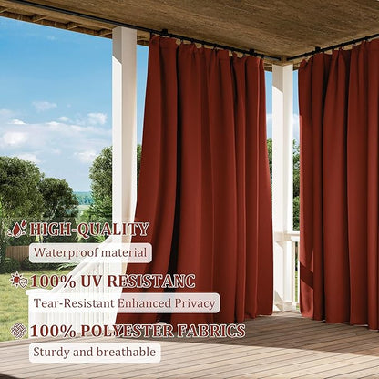 Gazebo Universal Replacement Privacy Curtain,12'×20' Gazebo Outdoor Waterproof Curtains, 4-Panels Sidewall Curtains with Double Zipper for Patio Canopy, Garden and Backyard (Curtain Only)