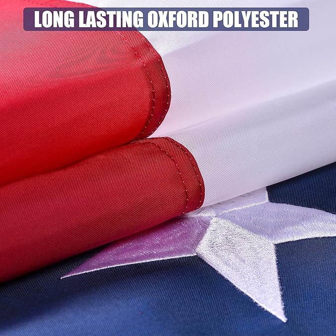 American Flag 3x5 Ft, US Deluxe Embroidered Heavy Duty Premium Polyester Durable Outside Flags with Brass Grommets