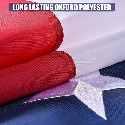 American Flag 10x15 Ft, US Deluxe Embroidered Heavy Duty Premium Polyester Durable Outside Flags with Brass Grommets