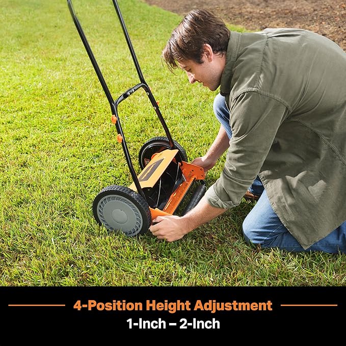 LawnMaster LMRM1401 Push Reel Lawn Mower 14-Inch 5-Blade