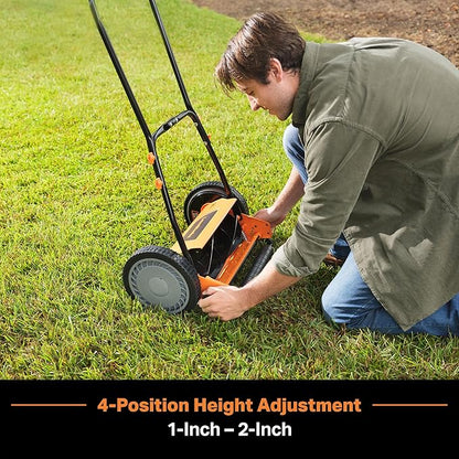 LawnMaster LMRM1401 Push Reel Lawn Mower 14-Inch 5-Blade