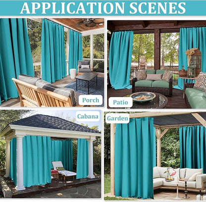 Gazebo Universal Replacement Privacy Curtain,10'×13' Gazebo Outdoor Waterproof Curtains, 4-Panels Sidewall Curtains with Double Zipper for Patio Canopy, Garden and Backyard (Curtain Only)