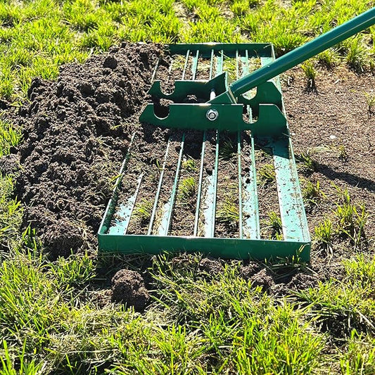 LANDZIE - The Original Lawn Leveling Rake – 24" Steel Handle Yard Leveler, Lawn Level Tool for Creating a Flat Surface - Works for Soil, Dirt, Topdressing, and Ground