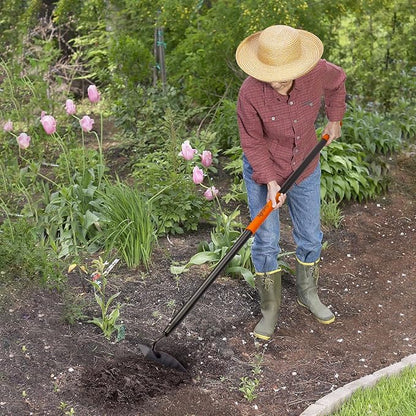 Hoe Garden Tool, Heavy Duty Garden Hoe for Weeding, Metal Garden Hoe with Long Handle, 58 Inches