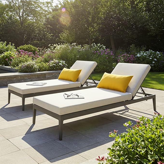 RSH DECOR: Lumbar Throw Pillows Set of 2 | 20” x 12" | All-Weather Spun Fabric | Water and Fade-Resistant | Outdoor Support Pillows for Patio Furniture | Yellow