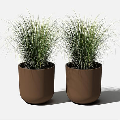 Veradek Mason Series Lima Planter for Indoor/Outdoor Garden | Made from Plastic & Concrete w/Drainage Holes | Modern Décor for Succulents, Flowers, Small Plants