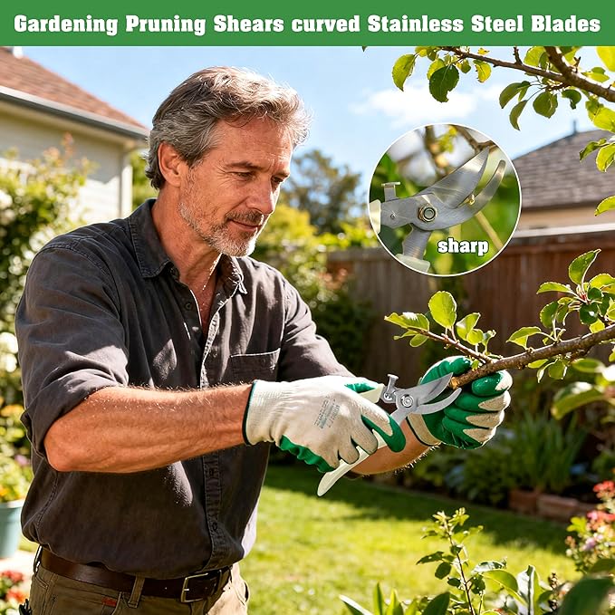 4 Pack Garden Shears, Stainless Steel Shears Gardening Tools, Scissors, Garden Clippers, Pruning Shears (White)