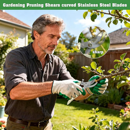 4 Pack Garden Shears, Stainless Steel Shears Gardening Tools, Scissors, Garden Clippers, Pruning Shears (White)