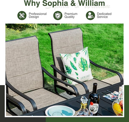 Sophia & William Patio Dining Chairs Patio Swivel Chairs 4 Pieces Quick Dry Textilene Patio Chairs Outdoor Furniture Support 300lbs for Lawn Garden Backyard Weather Resistant