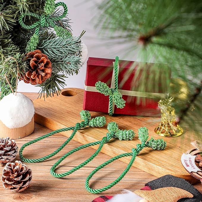 Shappy 24 Pieces Christmas Garland Banister Ties Christmas Decorative Reusable and Flexible Twist Ties for Garland, Banister Home Decoration (Green)