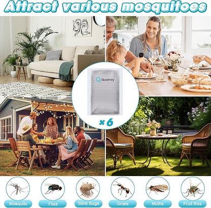 6 Pack Mosquito Attractant in Bulk, Lure for Bug Zapper Bait Refill Compatible with All Mosquito Trap Enhances Catch Rates for Indoor Outdoor Traps, Safe and Long Lasting
