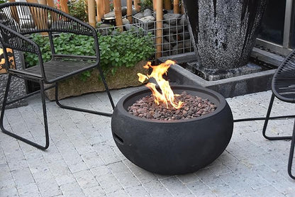 AMS Fireplace | Modeno | York | Firepit Table | Cover and Lava Rocks Included | (Fuel: Natural Gas - Black)