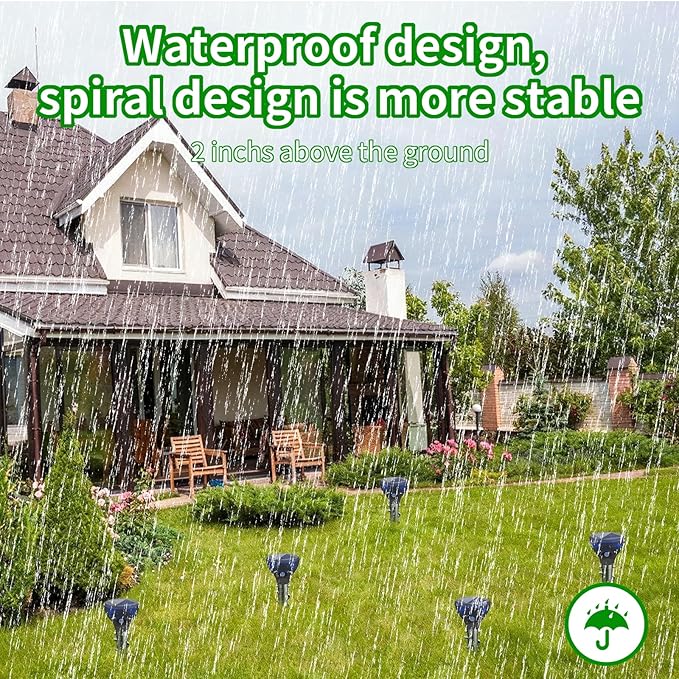 Mole Repellent Solar Powered,Gopher Repellents,Solar Powered Waterproof Vole Repellent, Flash&Vibration is Suitable for Lawn, Courtyard and Outdoor Mole Deterrent for Yard