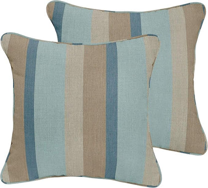 Sorra Home Sunbrella Indoor/Outdoor XL Corded Pillows, 24" x 24", Gateway Mist