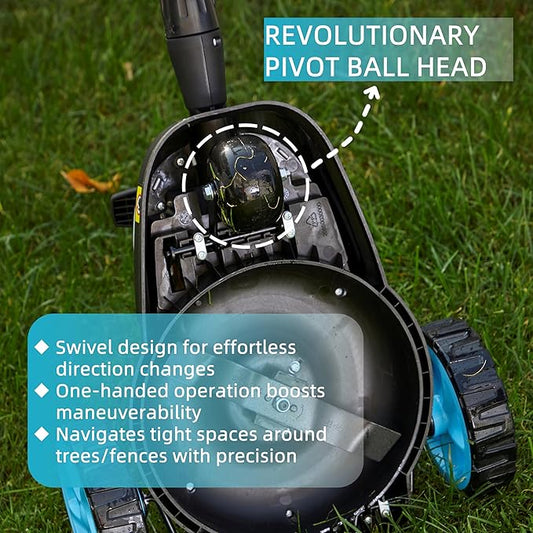 RB 9" Small Lawn Mower for Small Spaces, 40V 2Ah Battery & Charger, Ultra-Light Mini Cordless Lawn Mower with Brushless Motor, 3 Cutting Heights, One-Hand Steering, Upright Storage for Tiny Yards