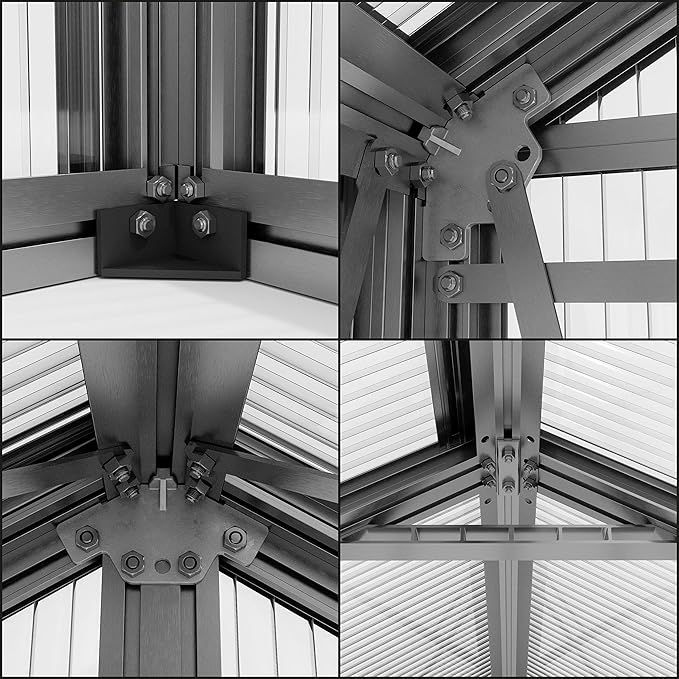Greenhouse Topas 2 Aluminum Frame 7.4 x 4.4 ft with Approx. 8 mm Polycarbonate Panels
