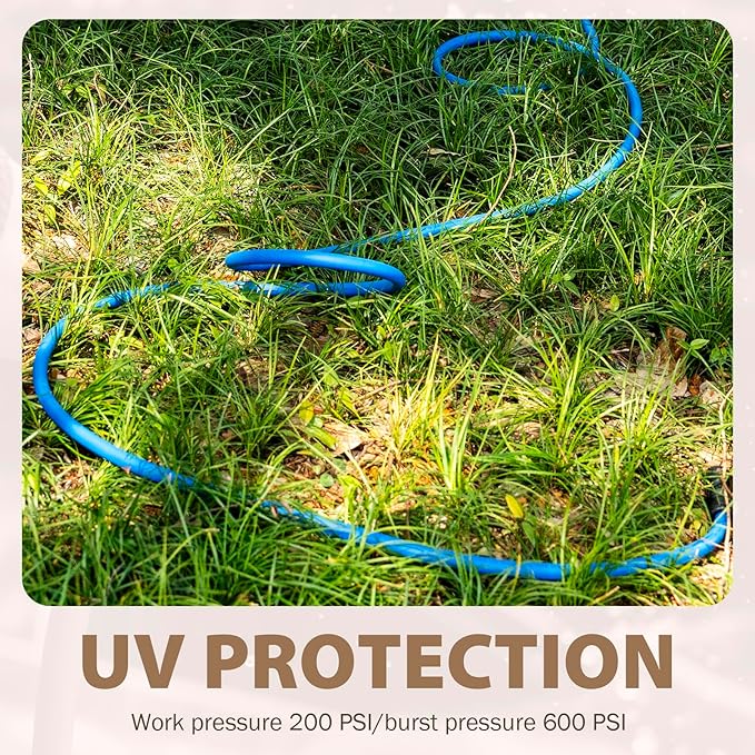 5/8" Hot/Cold Water Hose 25ft, -50℉ To 190℉ Heavy Duty,Flexible,Burst 600 Psi 3/4" Brass Fittings with Swivel Grip Handle for Outdoor,Yard, Farm, Blue