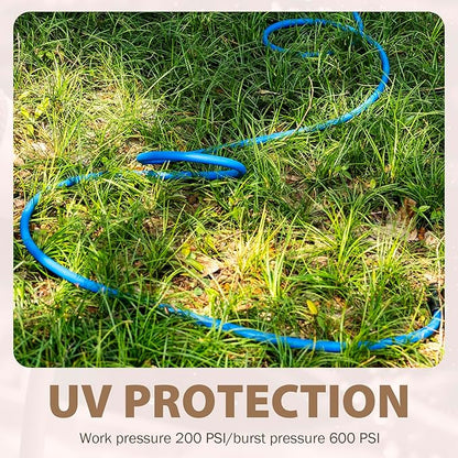 5/8" Hot/Cold Water Hose 25ft, -50℉ To 190℉ Heavy Duty,Flexible,Burst 600 Psi 3/4" Brass Fittings with Swivel Grip Handle for Outdoor,Yard, Farm, Blue