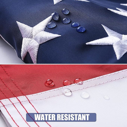 1x1.5 Ft American Flag - Outdoor Heavy Duty Durable Premium Polyester US Flag with Embroidered Stars & Brass Grommets