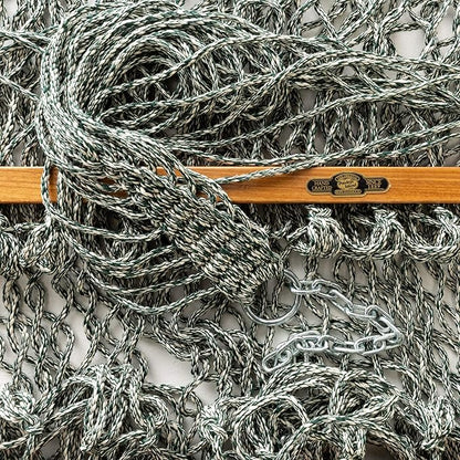 Original Pawleys Island Large Green DuraCord Rope Hammock – 13 ft. x 55 in., 2-Person, 450 lb Capacity, Oak Spreader Bar, Zinc-Plated Hardware, Handcrafted in The USA