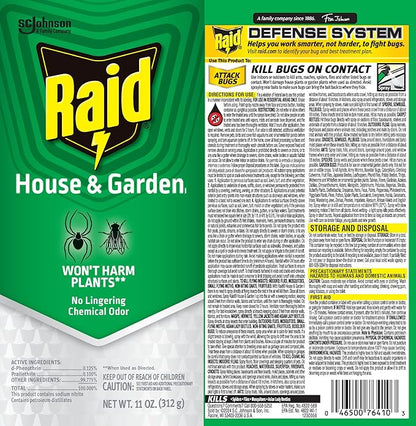 Raid House and Garden Insect Killer, Kills Ants, Roaches, Spiders and Flies on Contact, 11oz