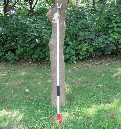 6-10 Foot Tree Pruner 2 Sections Extendable 4 Nodes Adjustable, Cut and Hold Pruning Trimmer, Long Reach Pole Saw, Telescoping Fruit Picker, Branches Bypass Lopper With Hook