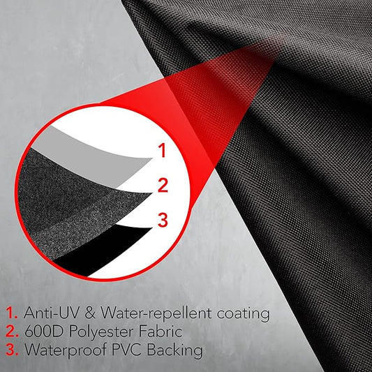 Heavy Duty Smoker Cover for Outdoor Griddle, 40 Inch – Waterproof, Weather Resistant, UV & Fade Resistant with Adjustable Straps – BBQ Cover for Flat Grill, Black