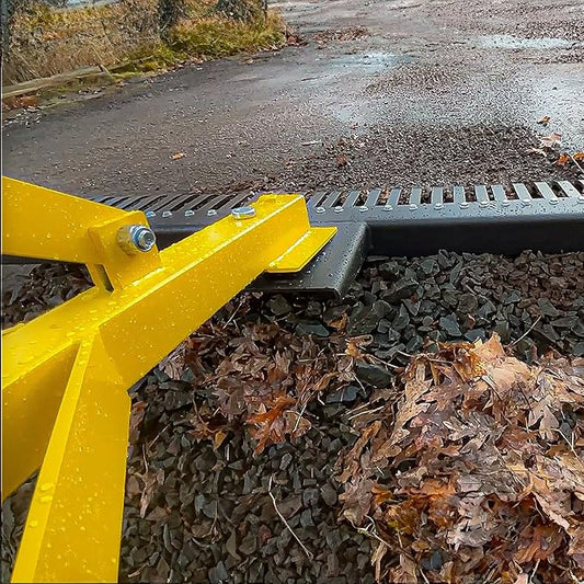 YINTATECH 3 Point Rock Rake, Landscape 3 Point Rake for Tractor, 60", Black & Yellow