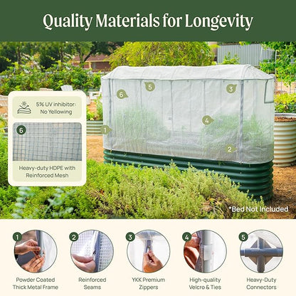 Vego garden Frost Greenhouse Cover System for 2.5' x 9.5' (10 in 1) Garden Bed(No Frame)