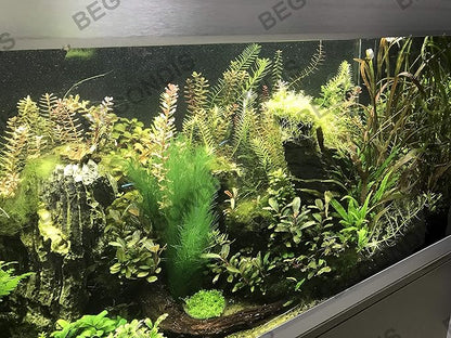 BEGONDIS Aquarium Decorations 5Pcs Fish Tank Artificial Green Water Plants Made of Silk Fabrics Plastic